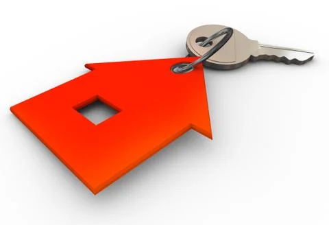 3d house key chain Stock Illustration