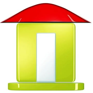 3D House Model in Glossy Ceramic Material Illustrazione stock