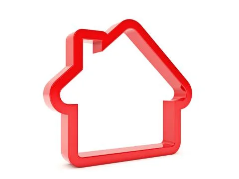 3d house shape icon with Target Stock Illustration