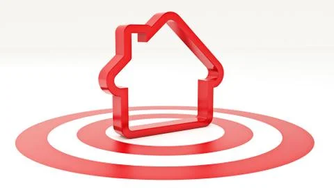 3d house shape icon with Target Illustrazione stock