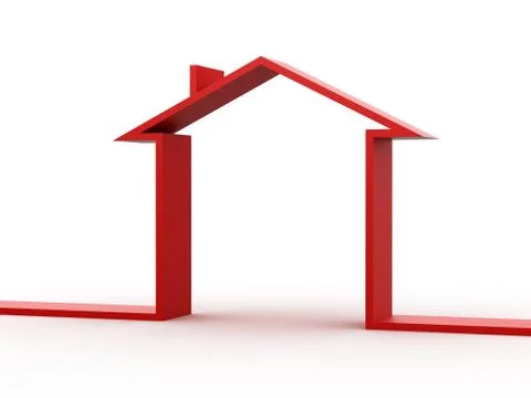 3d house shape Stock Illustration