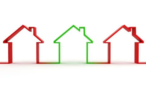 3d house shape metaphor Stock Illustration