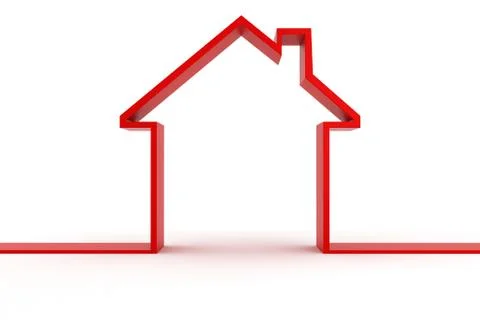 3d house shape metaphor Stock Illustration