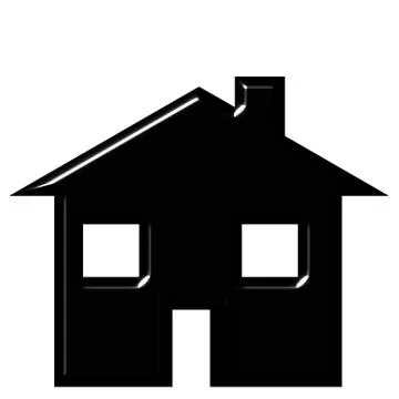 3D House Silhouette Stock Illustration