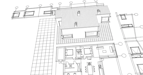3d house sketch Stock Footage 306857431