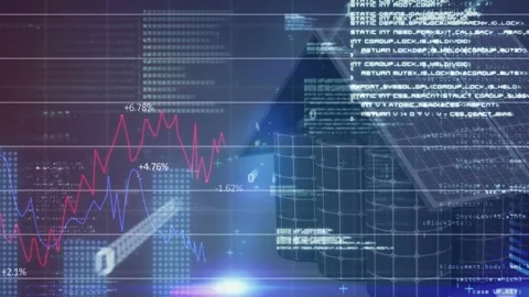 3D house with solar panels receiving pointer sweep from left, graphs updating to Stock Footage 331833461