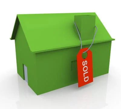 3d house sold Stock Illustration