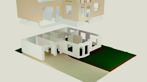 3D house spinning Stock Footage 103352048