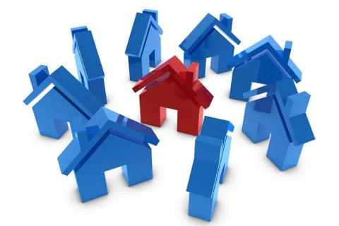 3d house symbol Stock Illustration
