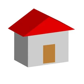 3d house on white background. flat style. 3d vector for your web site design. 스톡 일러스트