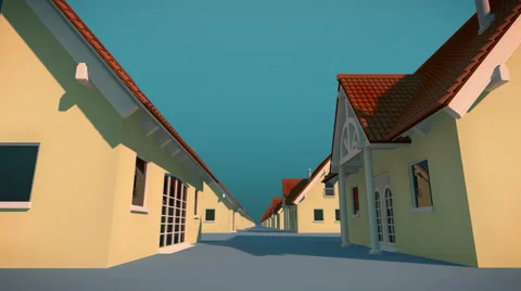 3d houses loop Stock Footage 34460763