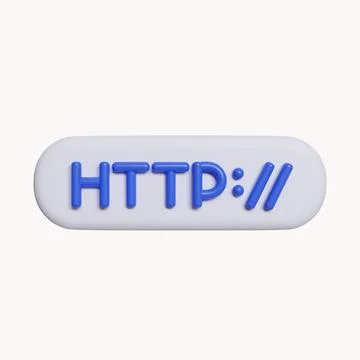 3d http symbol and warning or danger sign. icons about unsafe URLs, malicious Stock Illustration