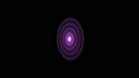 3D HUD Arc Audio Reactive Equalizer A Purple Y50 Degrees Small VJ Loop Animation Video stock 156637440