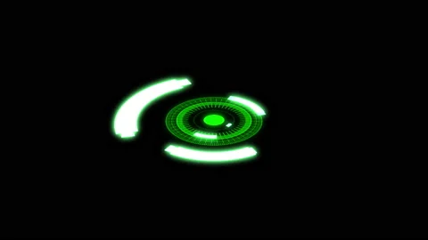 3D HUD Arc Audio Reactive Equalizer C Green X60 Degrees Small VJ Loop Animation Video stock 157580367