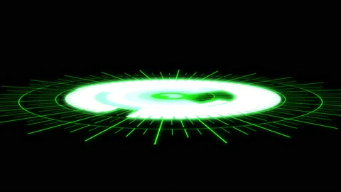 3D HUD Arc Audio Reactive Equalizer Radial Grids Green X60 Degrees VJ Loop Video stock 162591418