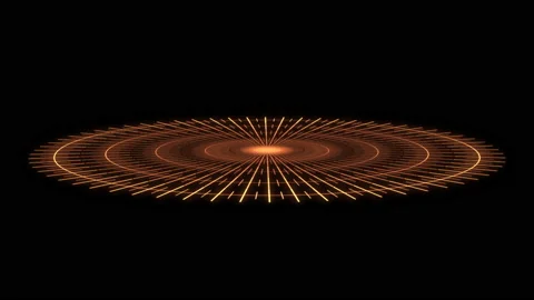 3D HUD Arc Audio Reactive Equalizer A Yellow X80 Degrees Small VJ Loop Animation Video stock 171054912