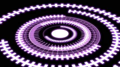 3D HUD Arc Audio Reactive Equalizer B Purple X60 Degrees Large VJ Loop Animation 스톡 동영상 233540466