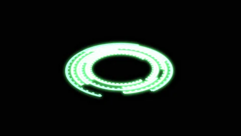 3D HUD Arc B Audio Reactive Equalizer Green Bounce X60 Degrees Small VJ Loop Video stock 167203725