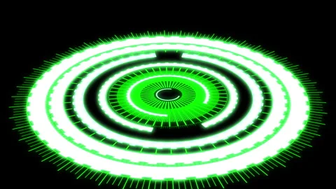 3D HUD Arc Offset C Audio Reactive Equalizer Green Bounce X60 Degrees VJ Loop 스톡 동영상 274444562