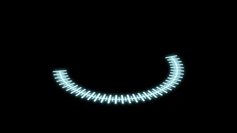 3D HUD Arcs Processing X60 Degrees Edge S Blue Animation Loop Stock Footage 320504924