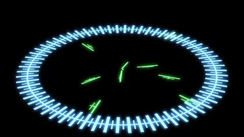 3D HUD Circle Speedometer Audio Reactive X60 Degrees S 02 Green Animation Loop Video stock 277557697