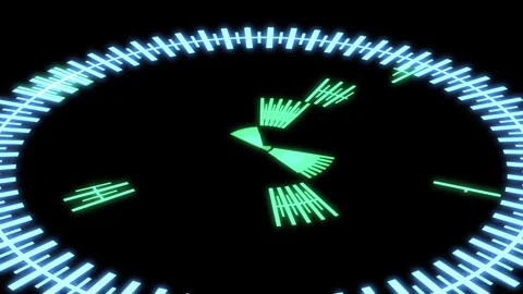 3D HUD Circle Speedometer Audio Reactive X60 Degrees M Green Animation Loop Stock Footage 292915909