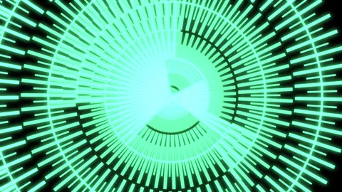 3D HUD Circle Speedometer Audio Reactive Green 3 Animation Loop Stock Footage 303285809