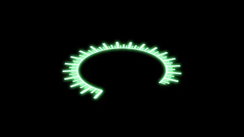 3D HUD Circle Speedometer Bold Audio Reactive X60 Degrees S Green Animation Loop Video stock 265839209