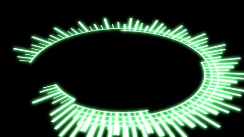 3D HUD Circle Speedometer Bold Audio Reactive X60 Degrees L Green Animation Loop Stock Footage 278753416