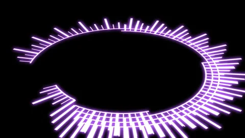 3D HUD Circle Speedometer Bold Audio Reactive X60 Degrees L Purple Animation Stock Footage 312582424