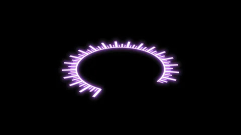 3D HUD Circle Speedometer Bold Audio Reactive X60 Degrees S Purple Animation Stock Footage 314294776