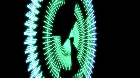3D HUD Circle Speedometer Green Animation Loop Stock Footage 316253457