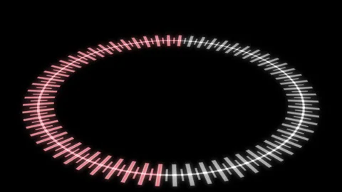 3D HUD Circle Speedometer X60 Degrees S Red Animation Loop Stock Footage 260747329