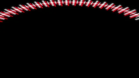 3D HUD Circle Speedometer X60 Degrees L Red Animation Loop Stock Footage 273842230