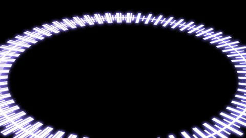 3D HUD Circle Speedometer X60 Degrees M Purple Animation Loop Stock Footage 280902606