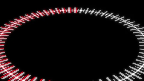 3D HUD Circle Speedometer X60 Degrees M Red Animation Loop Stock Footage 336604013