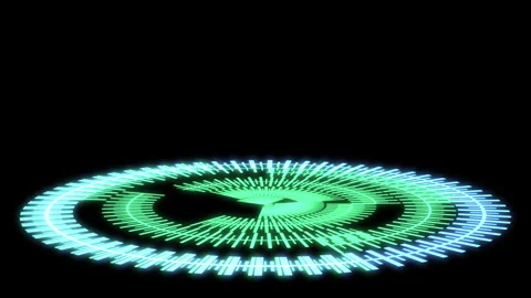 3D HUD Circle Speedometer X80 Degrees Green Animation Loop Stock Footage 320504937