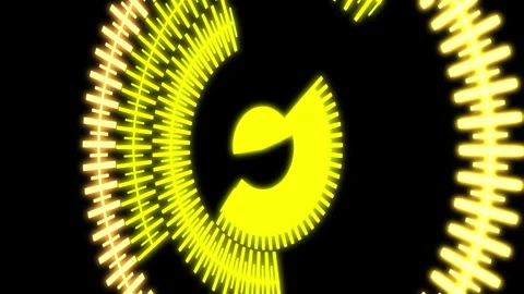 3D HUD Circle Speedometer Y50 Degrees Yellow Animation Loop Stock Footage 296348436