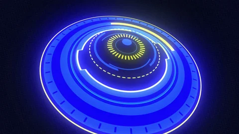3D HUD Elements Rotating Animation. Futuristic Elements Moving. Stock Footage 221681533