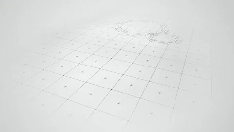 3D HUD perspective grid scanning seamless loop motion background Stock Footage 345761197