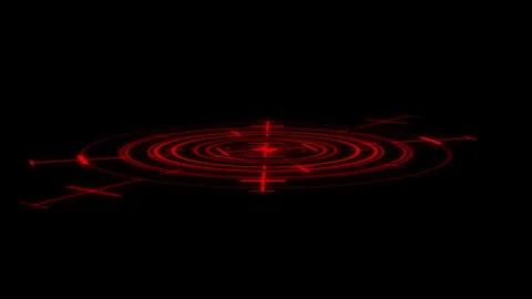 3D HUD Rader Radial Graph Scan Circle X80 Degrees Target Red Fast Animation Loop Stock Footage 321107998