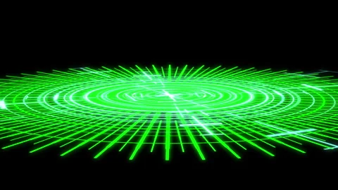 3D HUD Rader Radial Graph Scan Circle X80 Degrees Target Green Bright Animation Stock Footage 328741004
