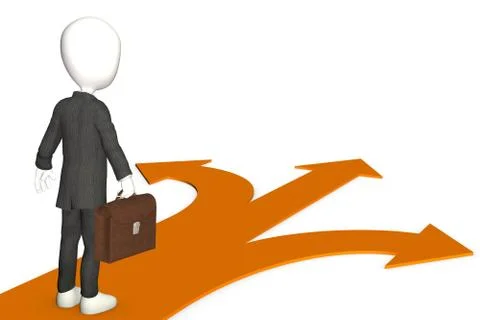 3D Human about to make a decision Stock Illustration