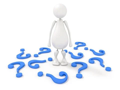 3d human with blue question mark An image of a 3d human with some blue que... 库存照片