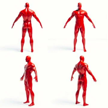 3d human body render Illustrazione stock