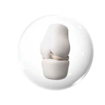 3D human bone icon in a protective bubble. Anatomy, medicine, health 스톡 일러스트