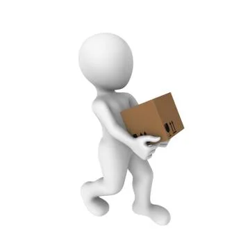 3d human with a box Stockillustratie