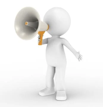 3d human character with megaphone Stock Illustration