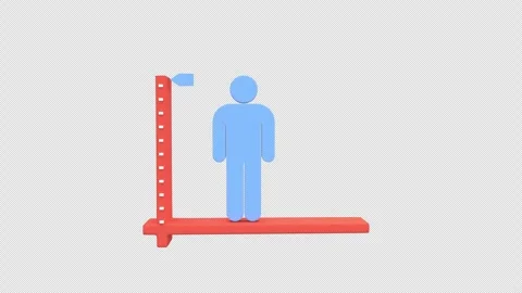 3D human figure on height measuring scale representing body measurement, he.. Stock Footage 310672359
