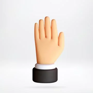 3D human hand showing open palm gesture. Stock Illustration